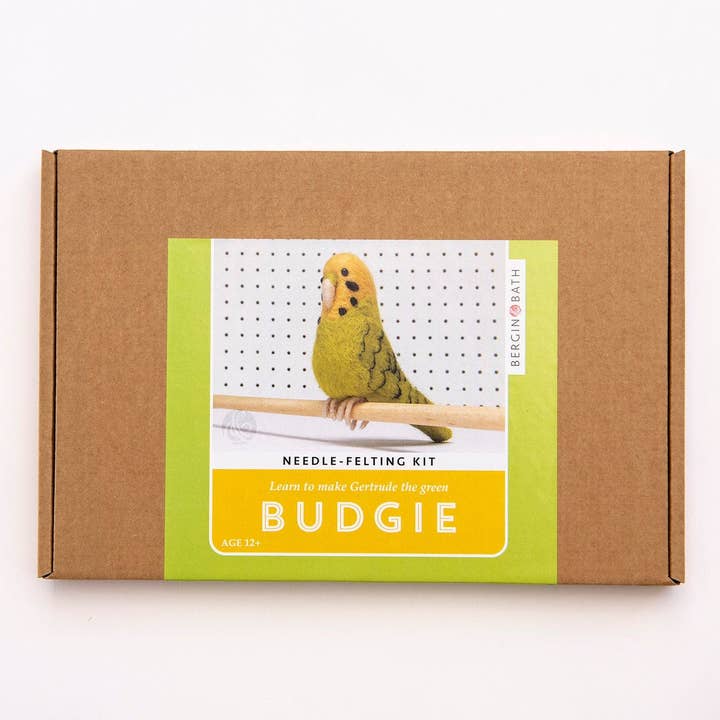 Bergin & Bath - Venta al por mayor Kit de manualidades - Kit de agujas para afieltrar Budgie. Haz un periquito de fieltro de lana