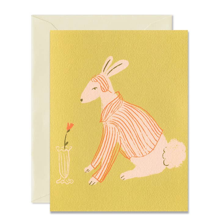 Geraldine Pajamas- Blank Greeting Card for wholesale by Emily Oot LLC