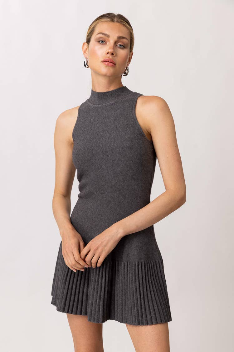 CHARCOAL KATIE SWEATER MINI DRESS for wholesale on Faire5