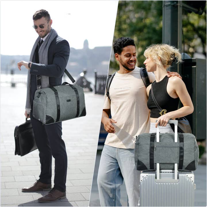 wandf - Wholesale Weekender Bag - Unisex - Carry On Weekend Bag with Shoe Compartment and Toiletry Bag