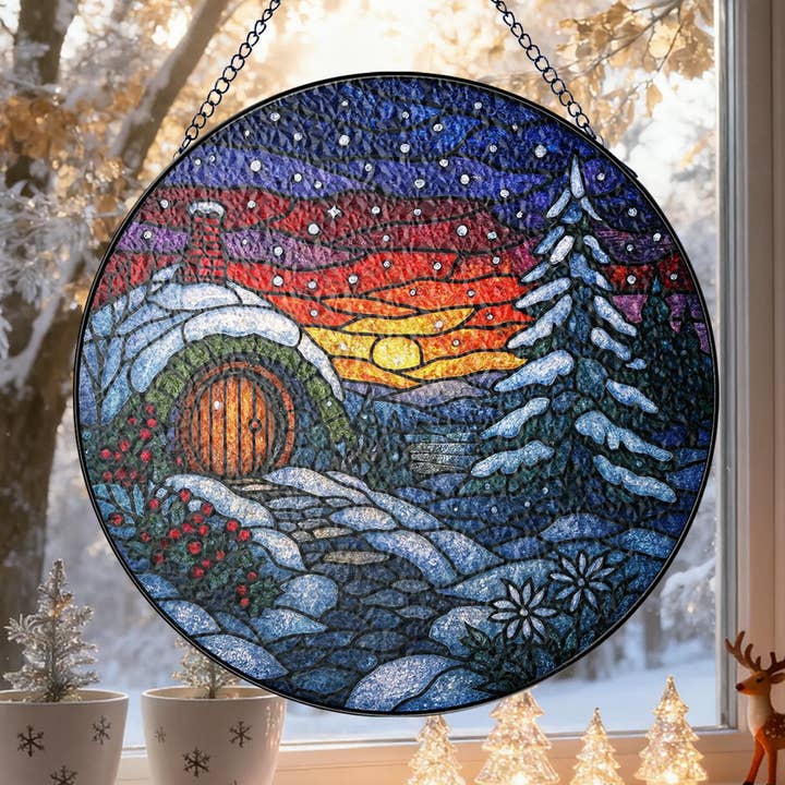 Hobbit Day Stained Glass Suncatcher, Christmas Ornament for wholesale by TMLECOM LTD