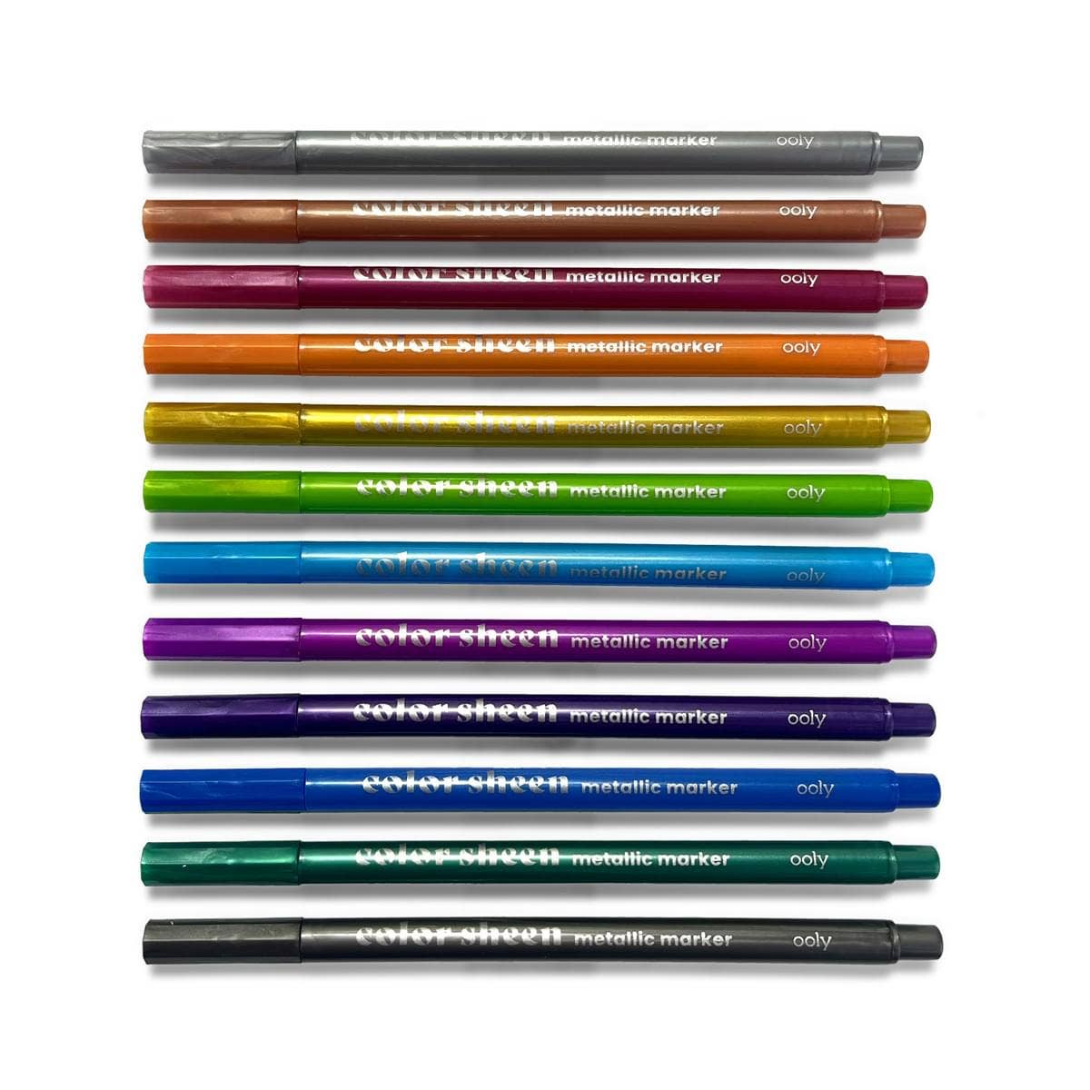 OOLY - Wholesale Marker - Color Sheen: Metallic Colored Felt Tip Markers (Set of 12)1