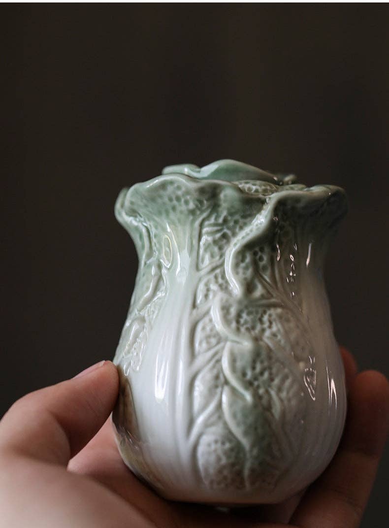 Gohobi （We cover U.S. import duties） – wholesale Tea pot – Gohobi Ceramic Cabbage Tea Container5