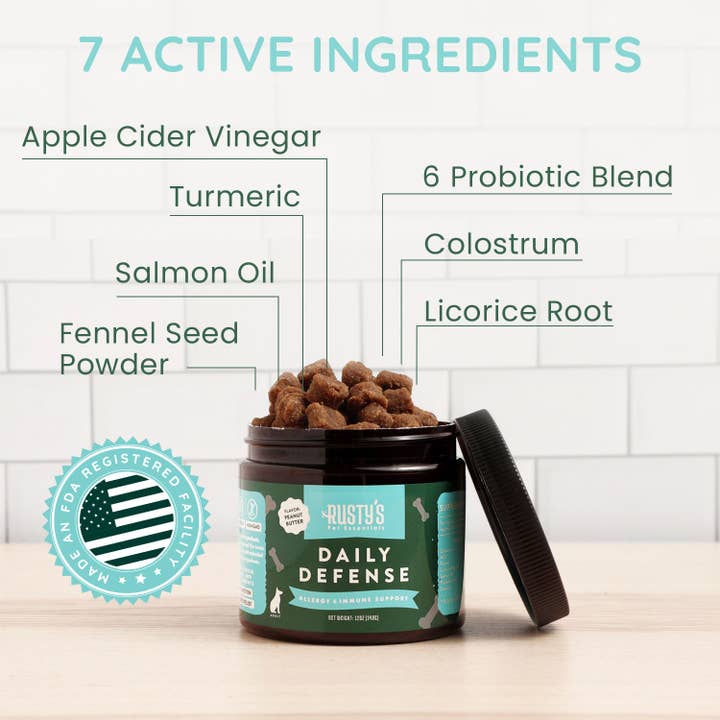 Rusty's Pet Essentials - Wholesale Pet Supplement - Dog - Daily Defense - Allergy & Immune Support2