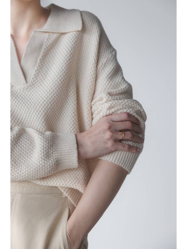 MOD REF - Wholesale Knit Sweater - Women's - The Archie Sweater | Polo Collared Knit Sweater32