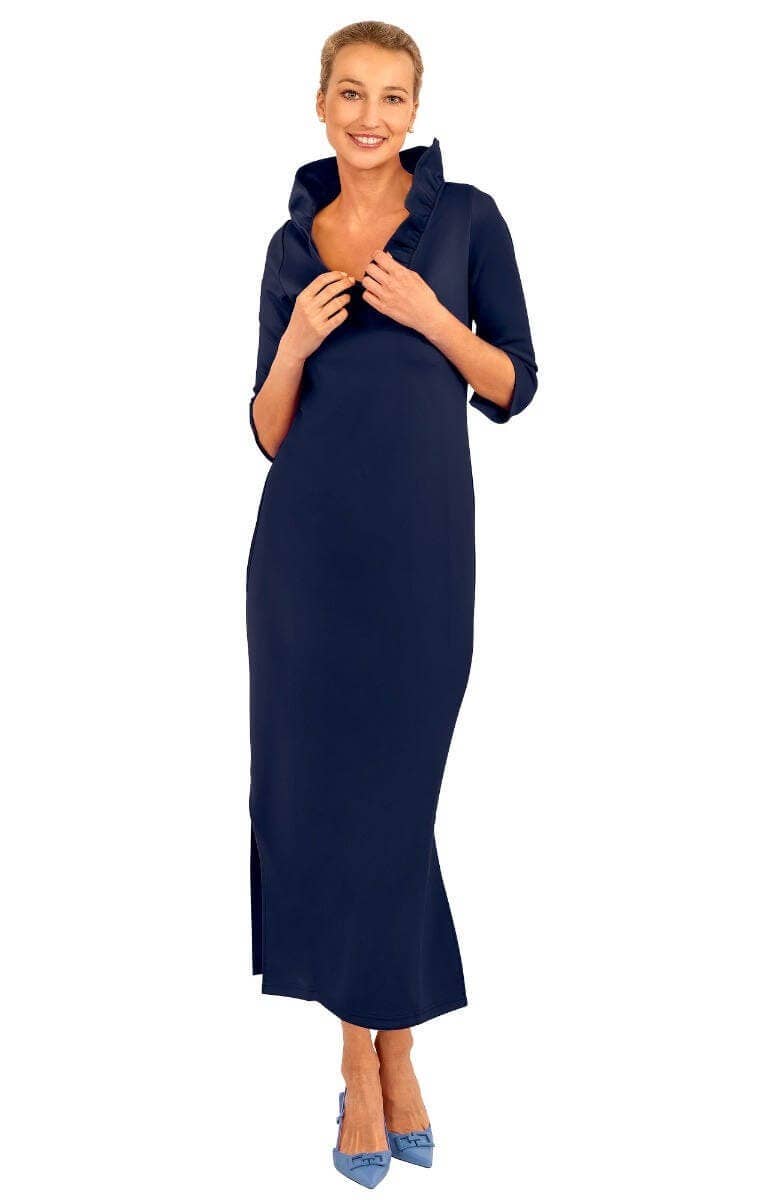 Gretchen Scott LLC - Wholesale Dress - Women's - Ruffneck Maxi Dress - Solid6