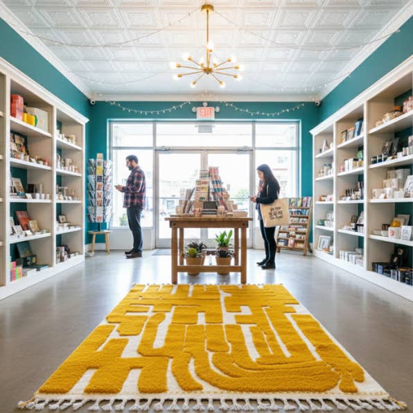 Tapete Marroquino BeniOurain Feito à Mão - Tapete de Lã para Quarto - Amarelo por atacado de woolsouk ( We handle U.S. import procedures for you )