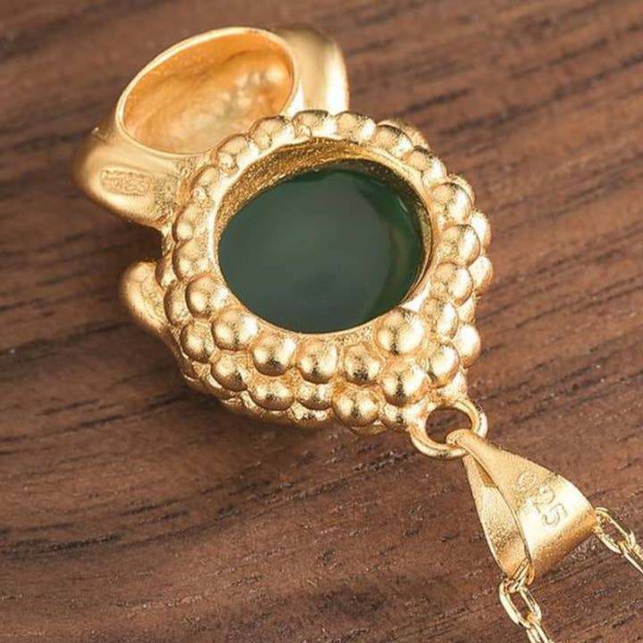 Bright MacMing - Wholesale Pendant/Charm Necklace - Jade and Gold Buddha Necklace1