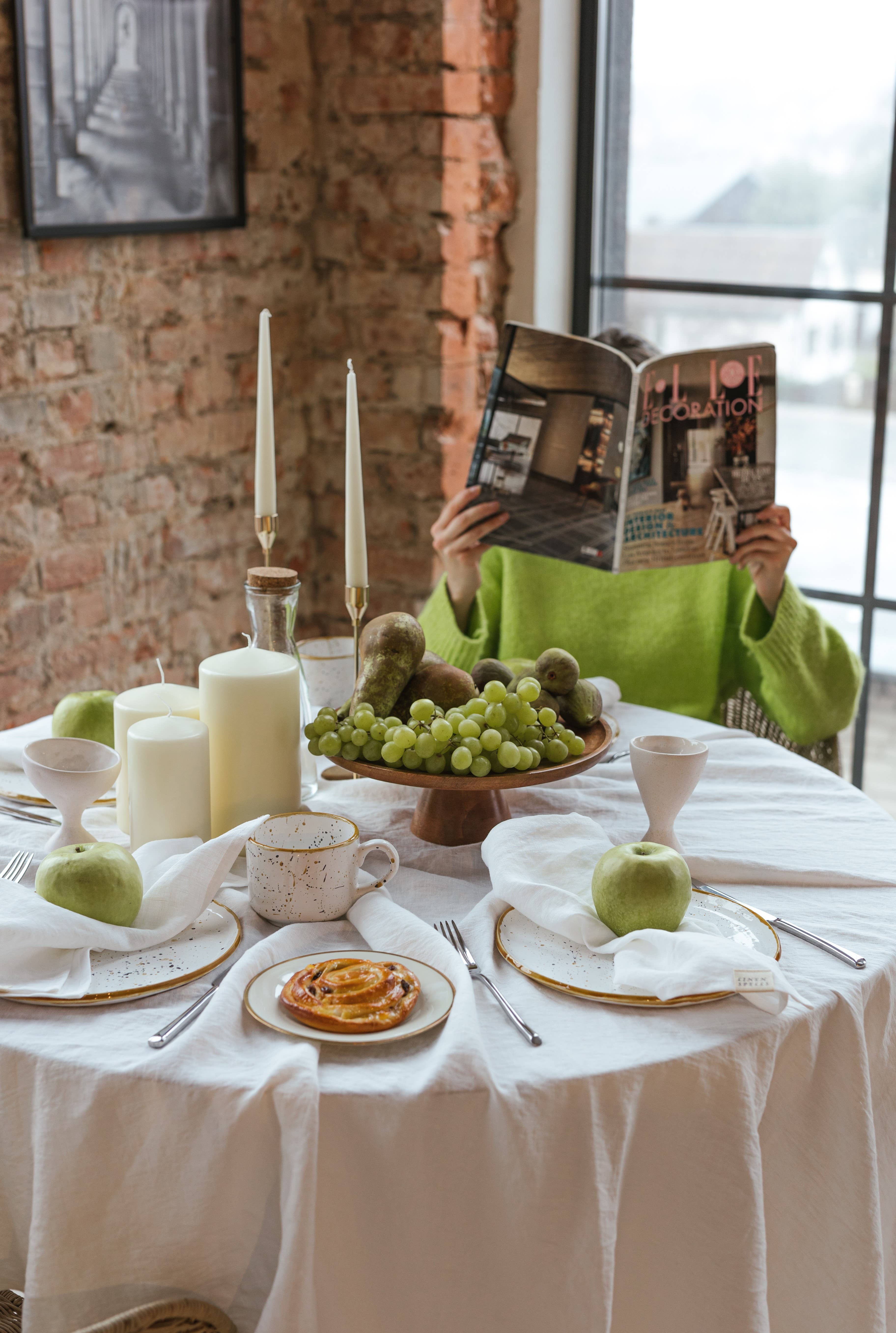 Linen Spells – Toalha de mesa por atacado – Toalha de mesa branca de linho3