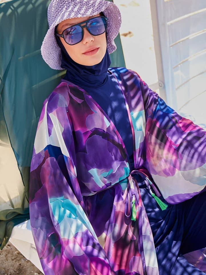 Kimono paréo violet P2338 pour la vente par Marina Swimwear