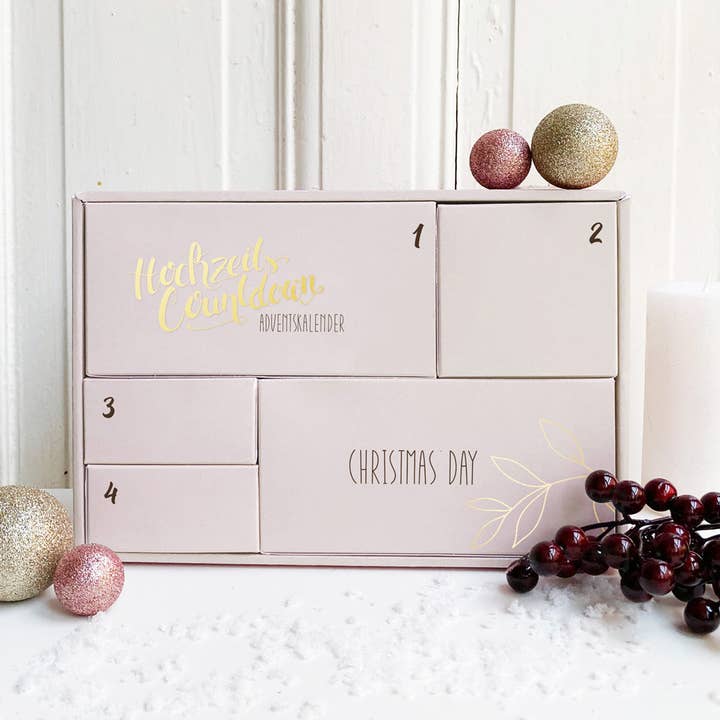Advent calendar for the bridal wedding with 5 doors for Advent - limited edition for wholesale by Countdown-Kalender - We celebrate emotions