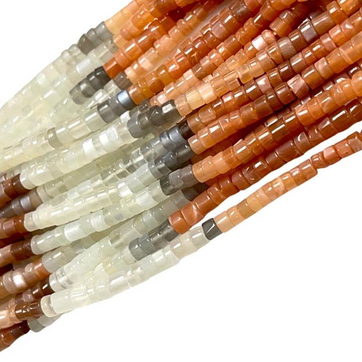 TRIVENI USA INC - Wholesale Beads - Multi Color Moonstone Gemstone Heishi Disc Beads Strand6