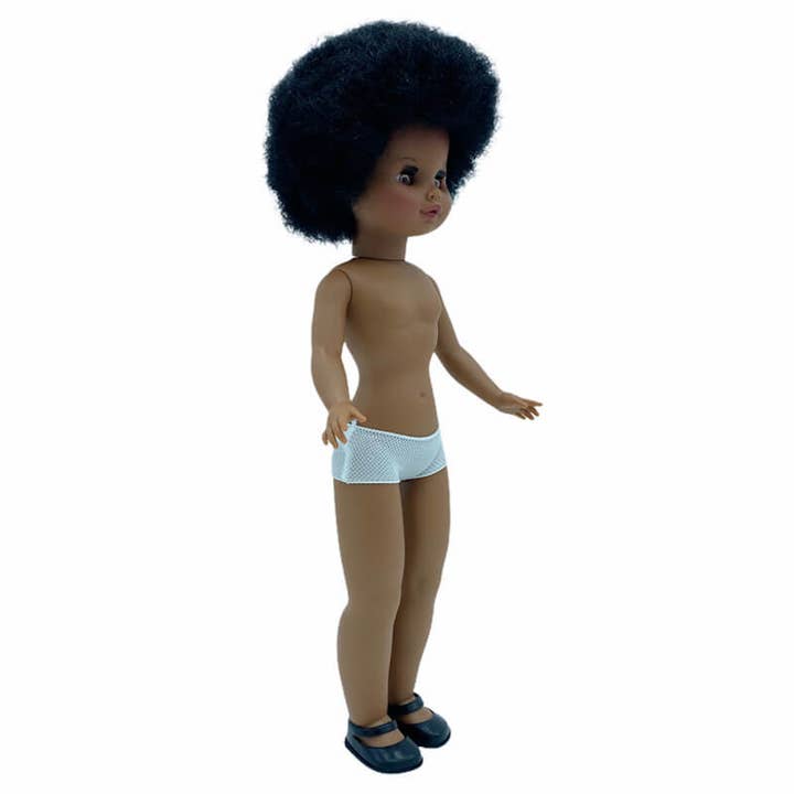 Muñeca de colección y artesanía – wholesale Doll – Kids – Sintra doll 40 cm. nude mulatto hair afro brown eyes