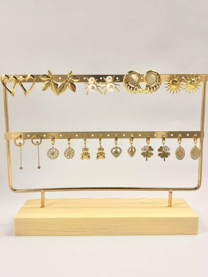 Set of 11 pairs of original stainless steel earrings for wholesale by COSMOS