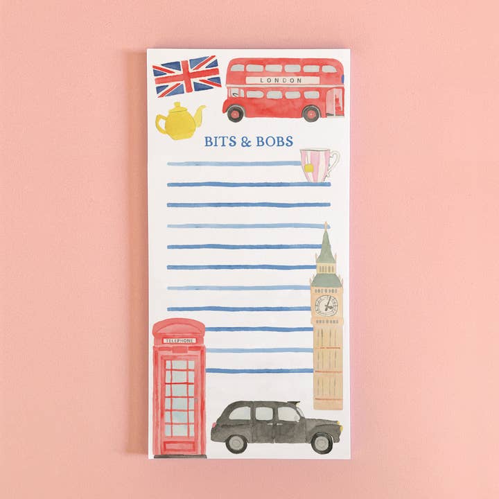 London Icons Notepad | British Icons Notepad | 4"x8" for wholesale by Gert & Co