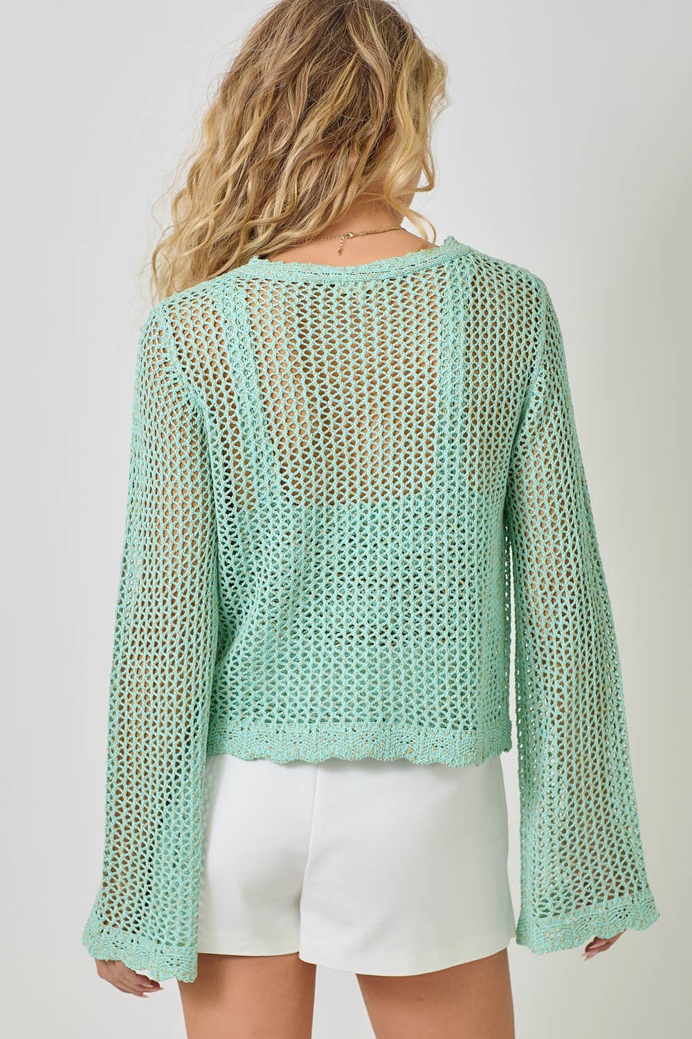 Mystree - Wholesale Cardigan - Women's - 61100 Crochet Style Knit Cardigan 11