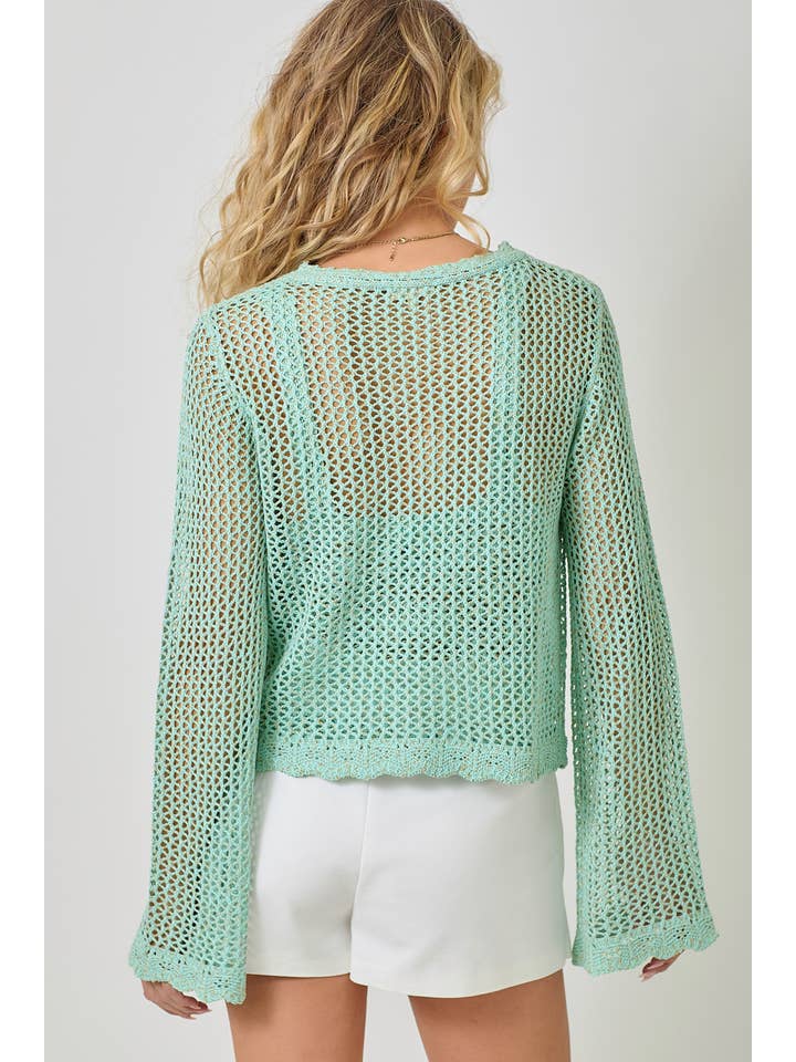 Mystree - Wholesale Cardigan - Women's - 61100 Crochet Style Knit Cardigan 11