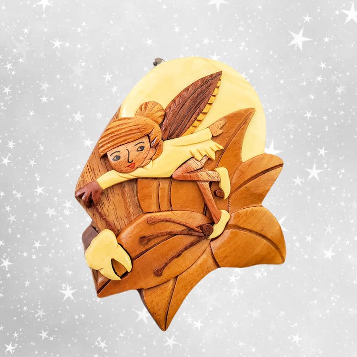 Tooth Fairy - Hand-Carved Wooden Keepsake Box for wholesale by Paradigm Imports