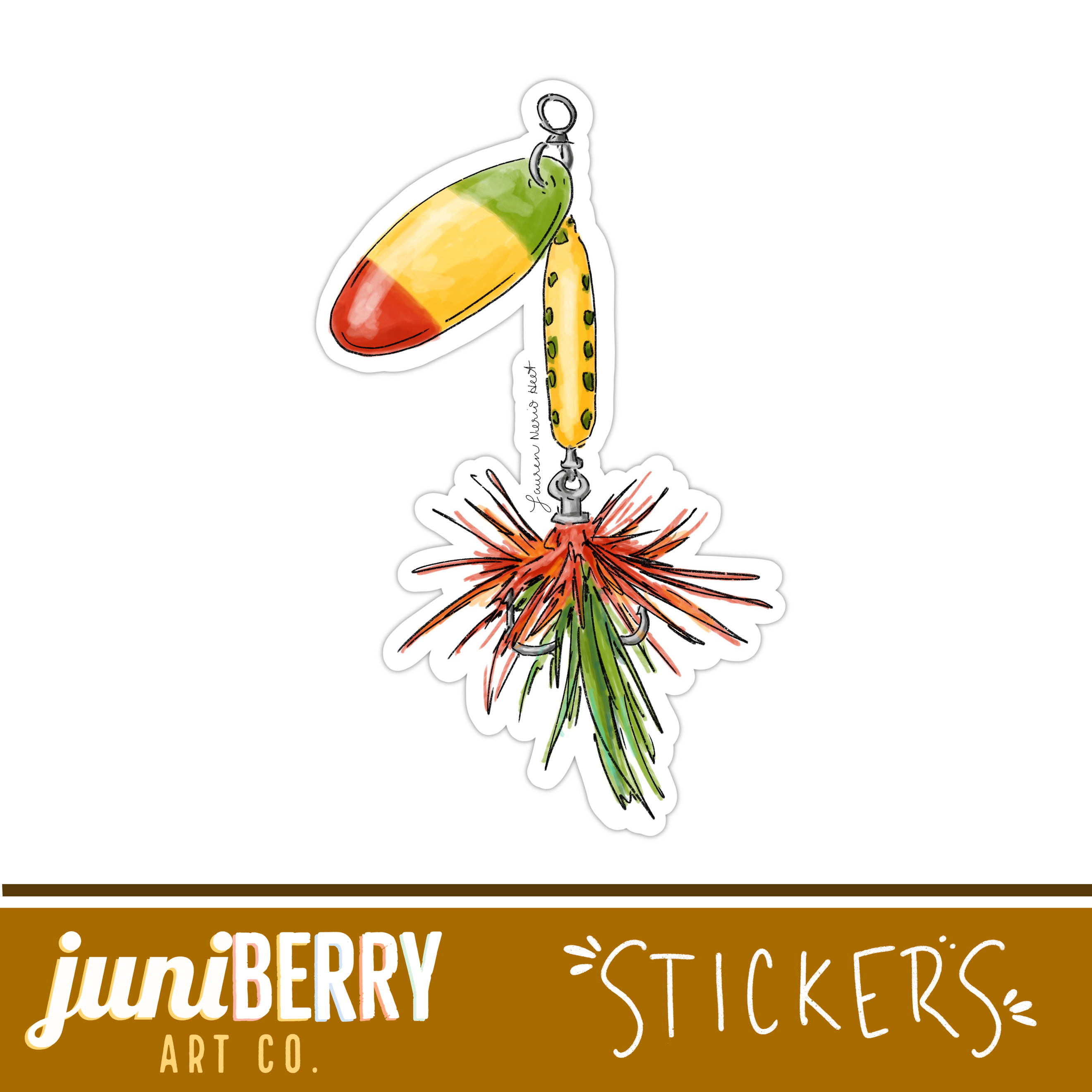 Juniberry Art Co - Wholesale Sticker - Fishing Bait - Lure vinyl sticker0