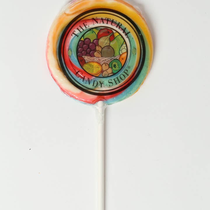 Natural Raspberry twirl pop 85g for wholesale by The Original Candy Company