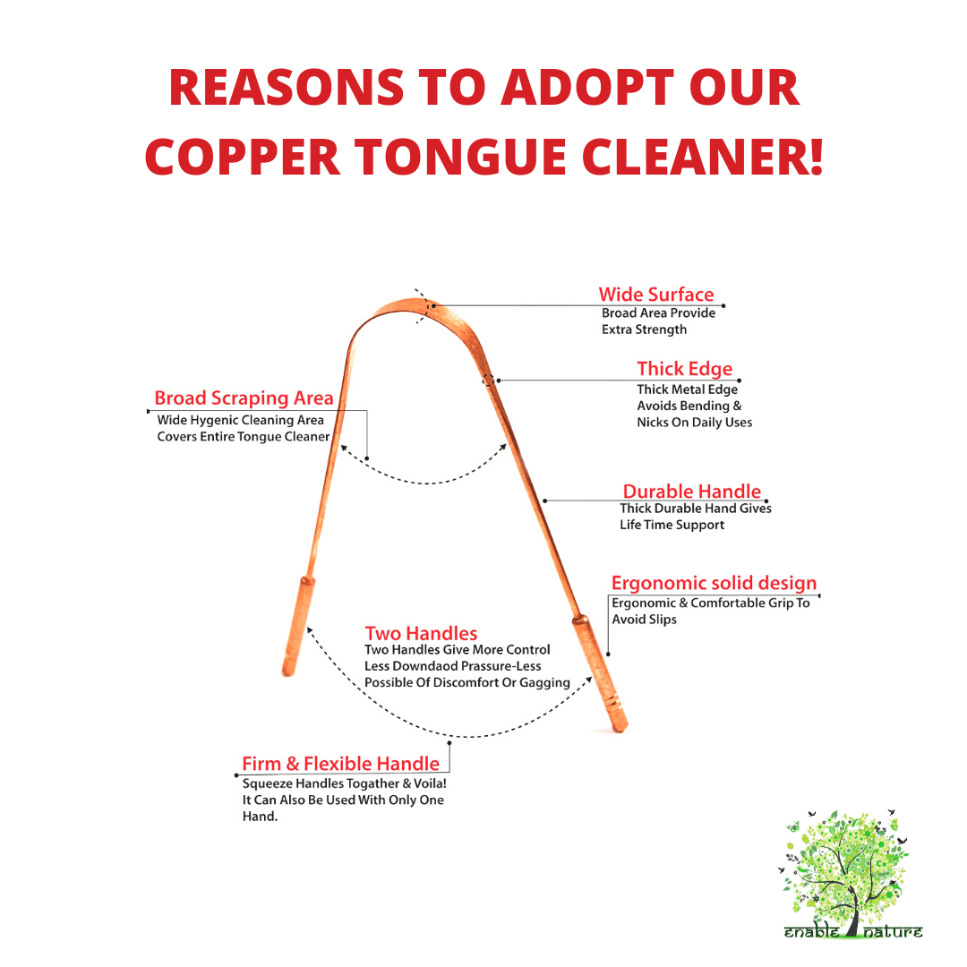Enable Nature - Wholesale Tongue scraper - Ayurvedic Pure Copper Tongue Cleaner3