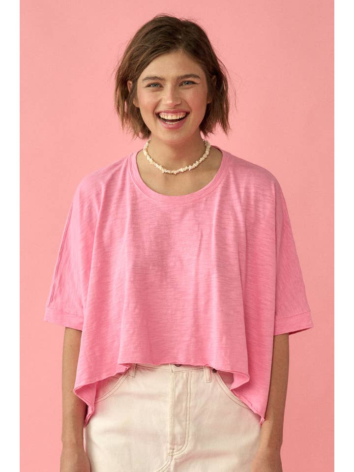 Promesa USA - Wholesale T-shirt – women's - Easy Fit Mineral Wash Poncho Slub Knit T-Shirt2