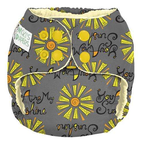 Nicki's Diapers (Planetwise Wholesale) - Wholesale Diaper (Cloth) - Baby - Nicki's Diapers Snap Pocket Diaper - Sunshine0