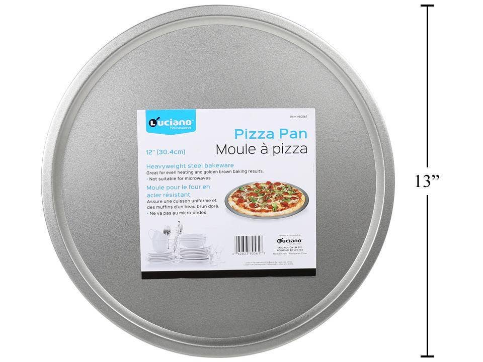 Luciano Gourmet - Wholesale Pan - Luciano 12" Diameter Pizza Pan, Non-Stick Coated0