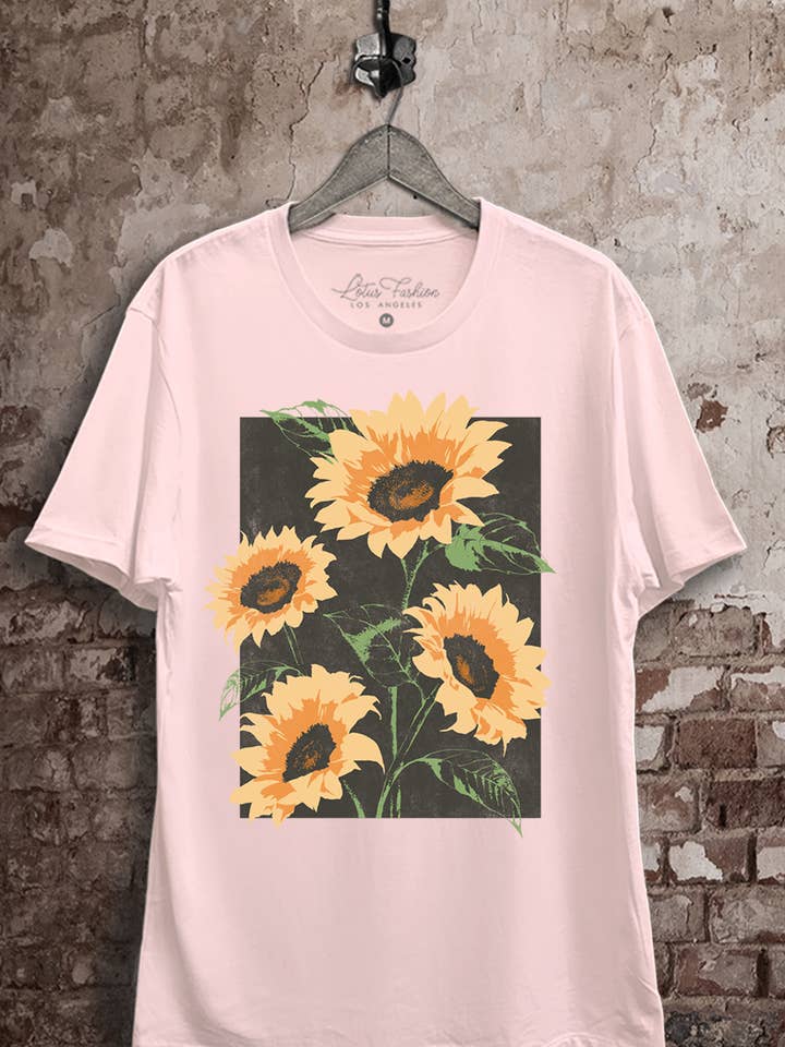 Sunflower Graphic Top for wholesale by Lotus Fashion Collection