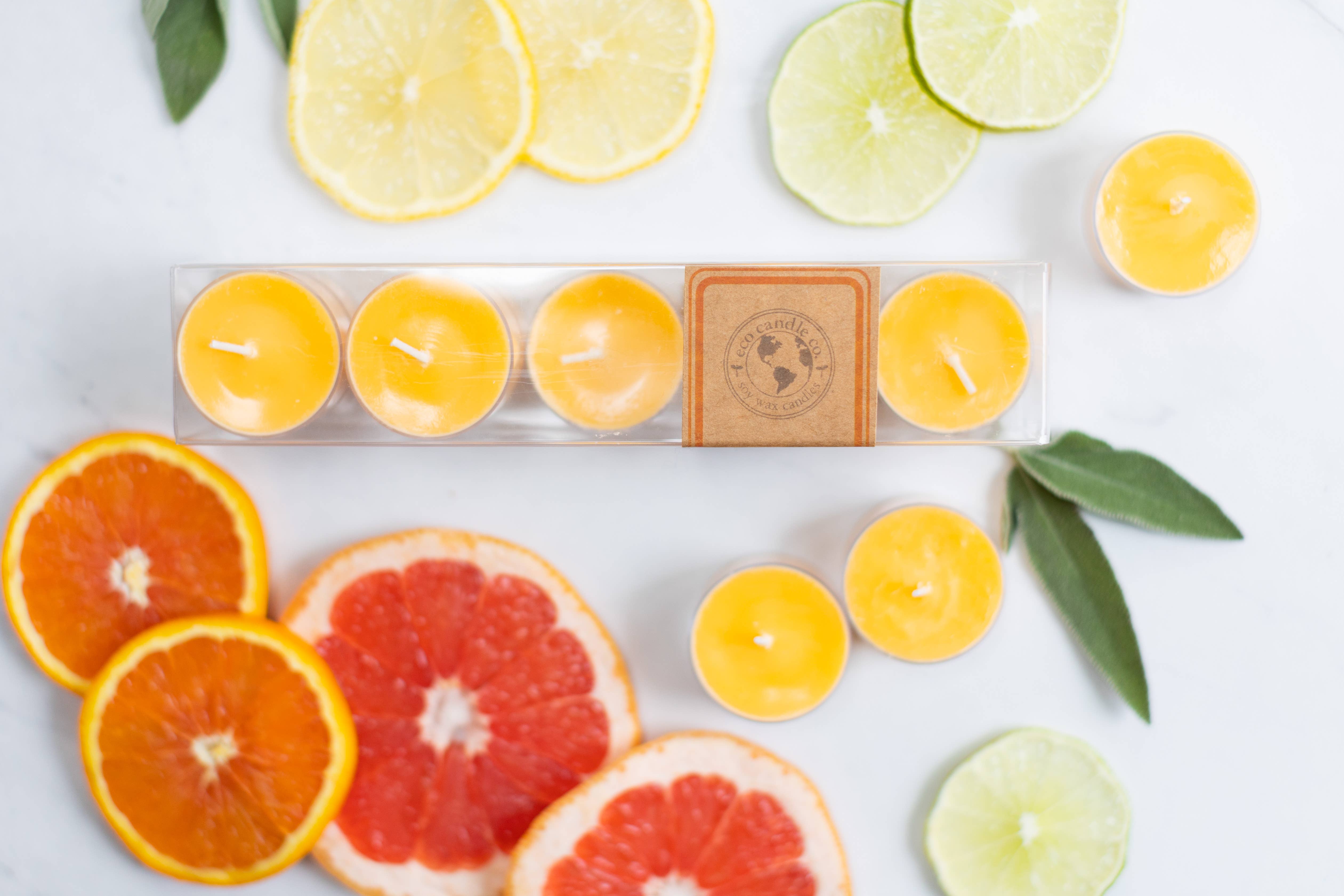 Eco Candle Company - Wholesale Tea Light Candles - tea light 10pk CITRUS SQUEEZE3
