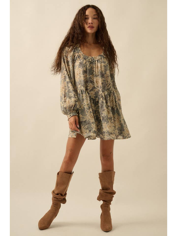 Promesa USA - Wholesale Romper - Women's - Floral-Print Layered Ruffle Button-Up Romper9