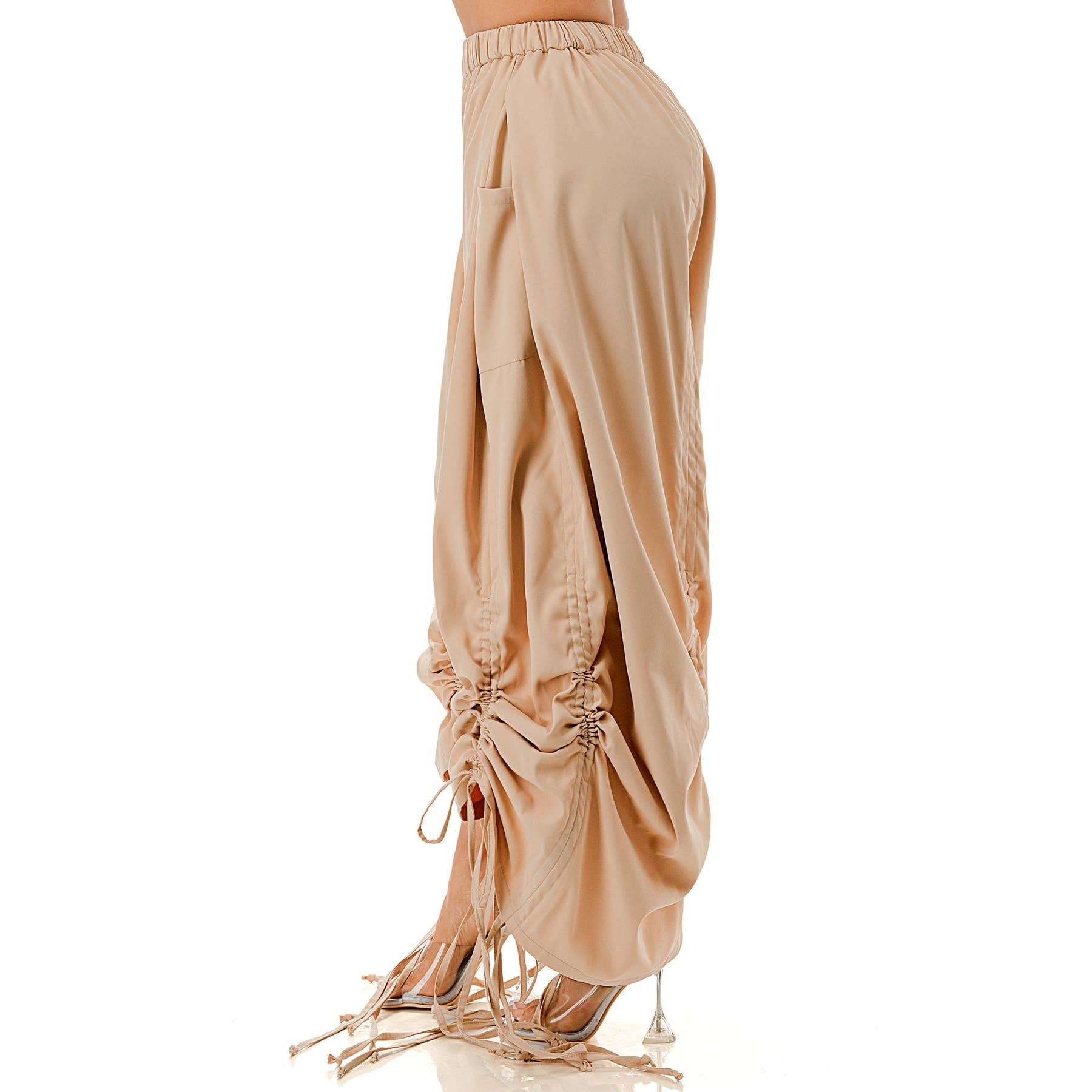 DORCAS - Wholesale Pants - Women's - Loose Fit Palazzo Drawstring Pants2