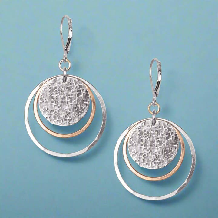 Hammered Serenity Earrings for wholesale by J + I Jewelry