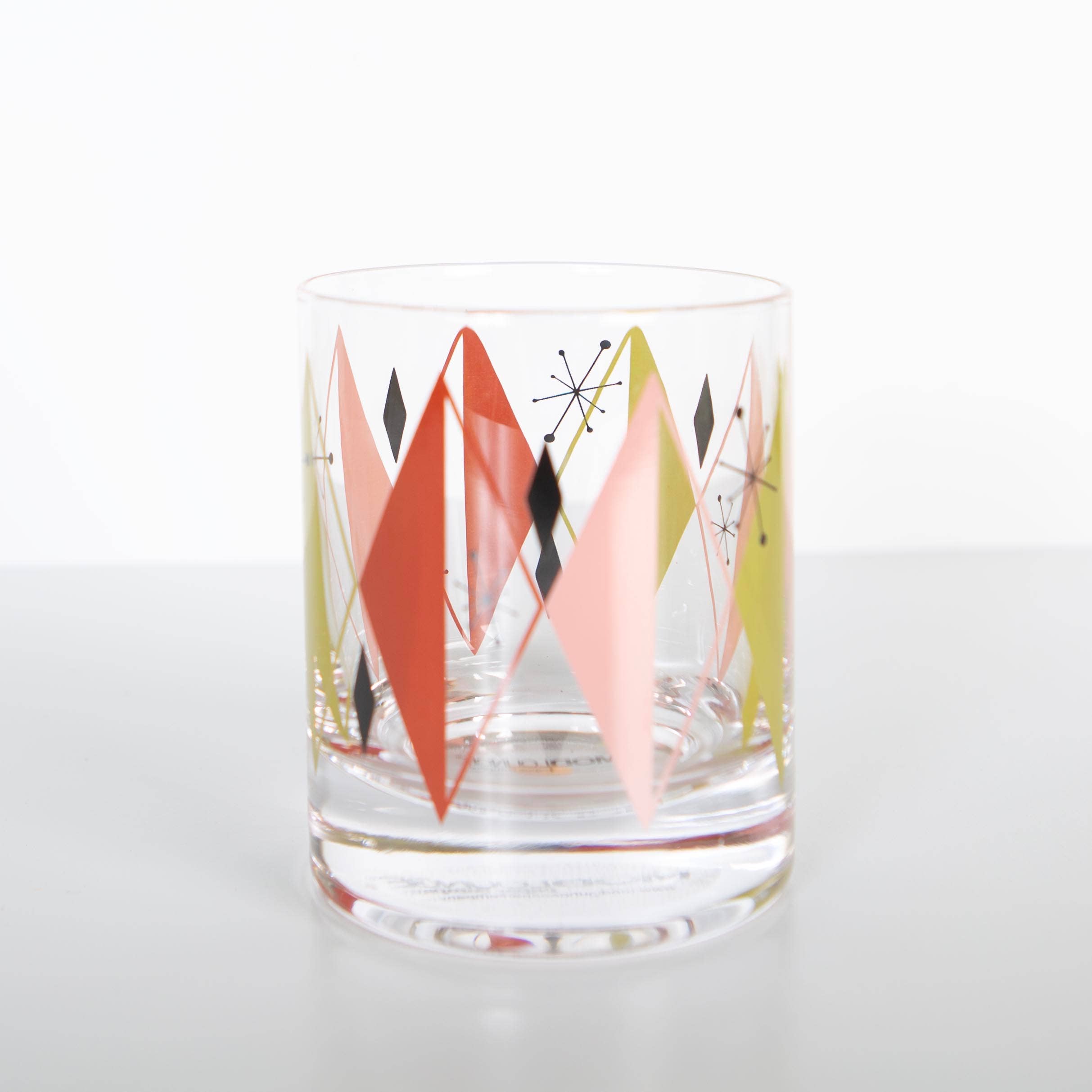 Mod Lounge Paper Company - Wholesale Cocktail/Liquor Glass - Retro Diamond Vintage Whiskey Rocks Cocktail Glass