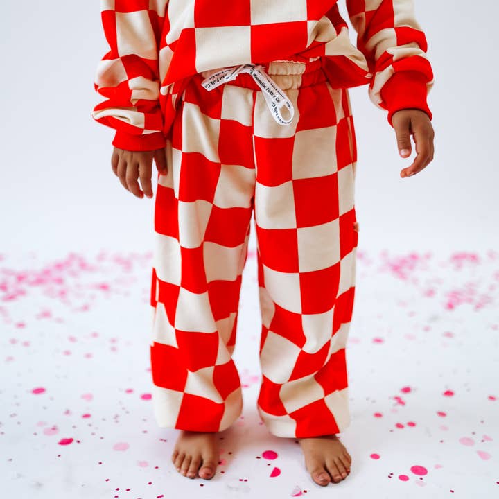 JOGGER | CHECKERED RED | Kids for wholesale by Minimalist Folk Co.