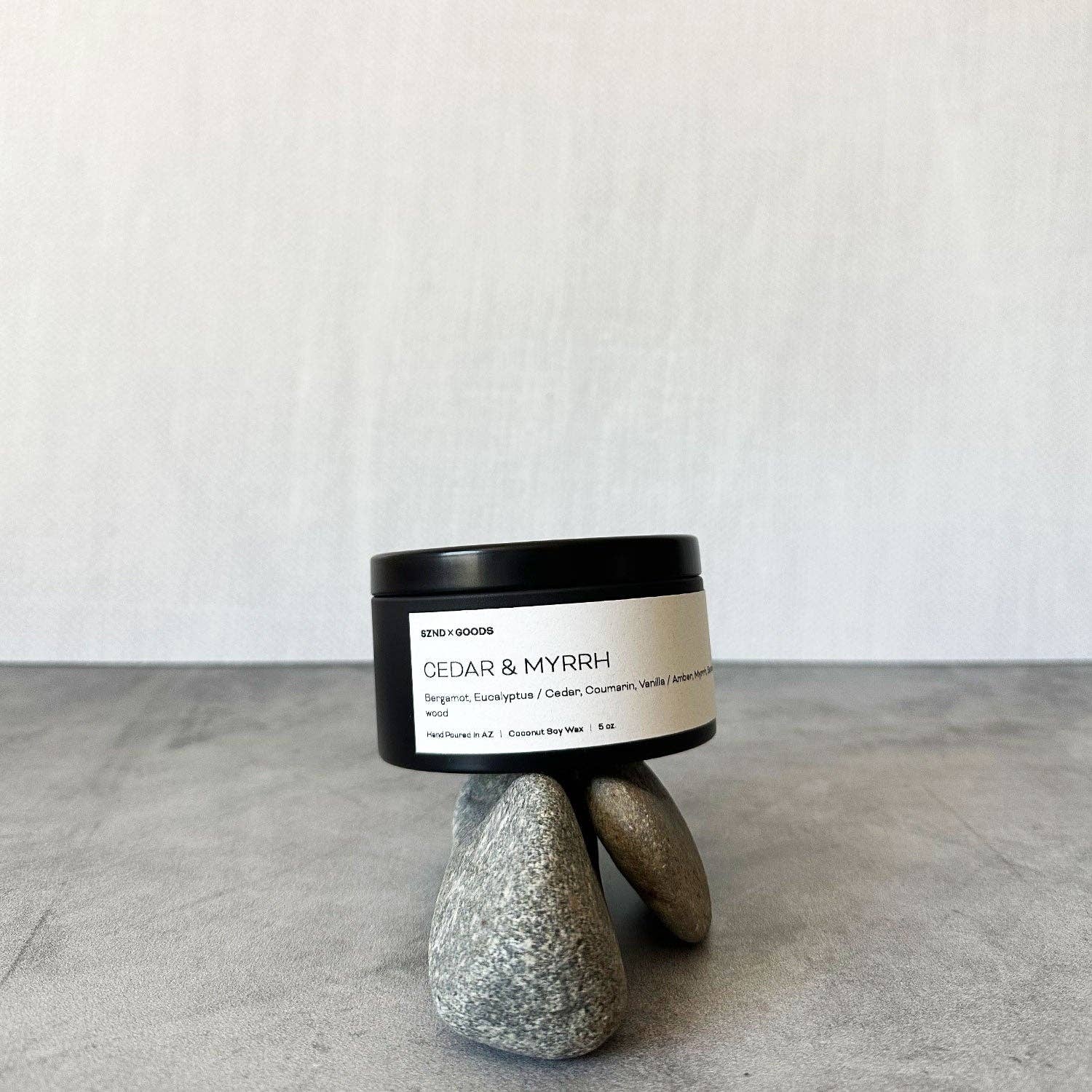 SZND GOODS - Wholesale Jar/Filled Candle - Cedar + Myrrh Wooden Wick Candle0