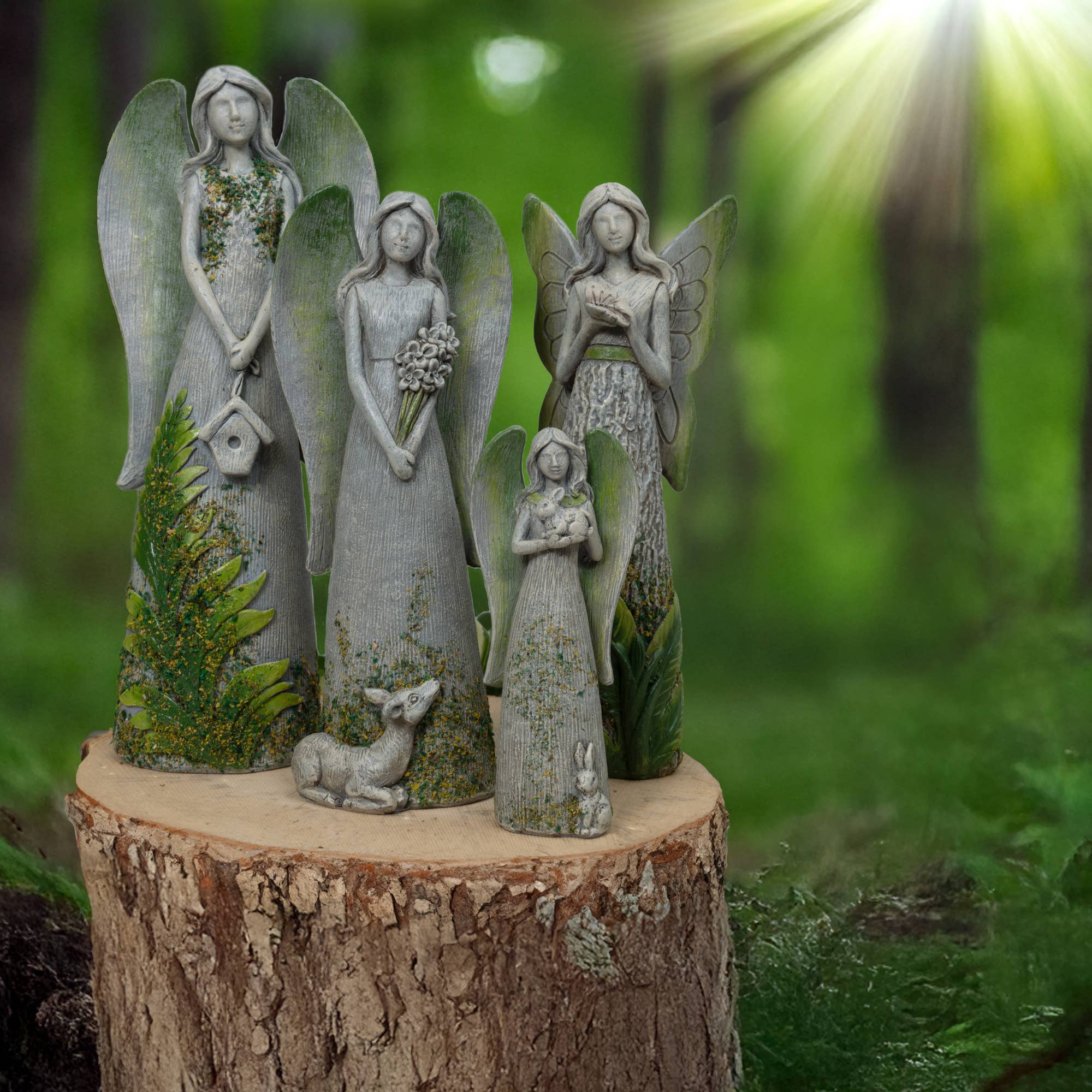 Pavilion - Venta al por mayor Escultura - Ciervo - Ángel de 7,25" con ciervo2