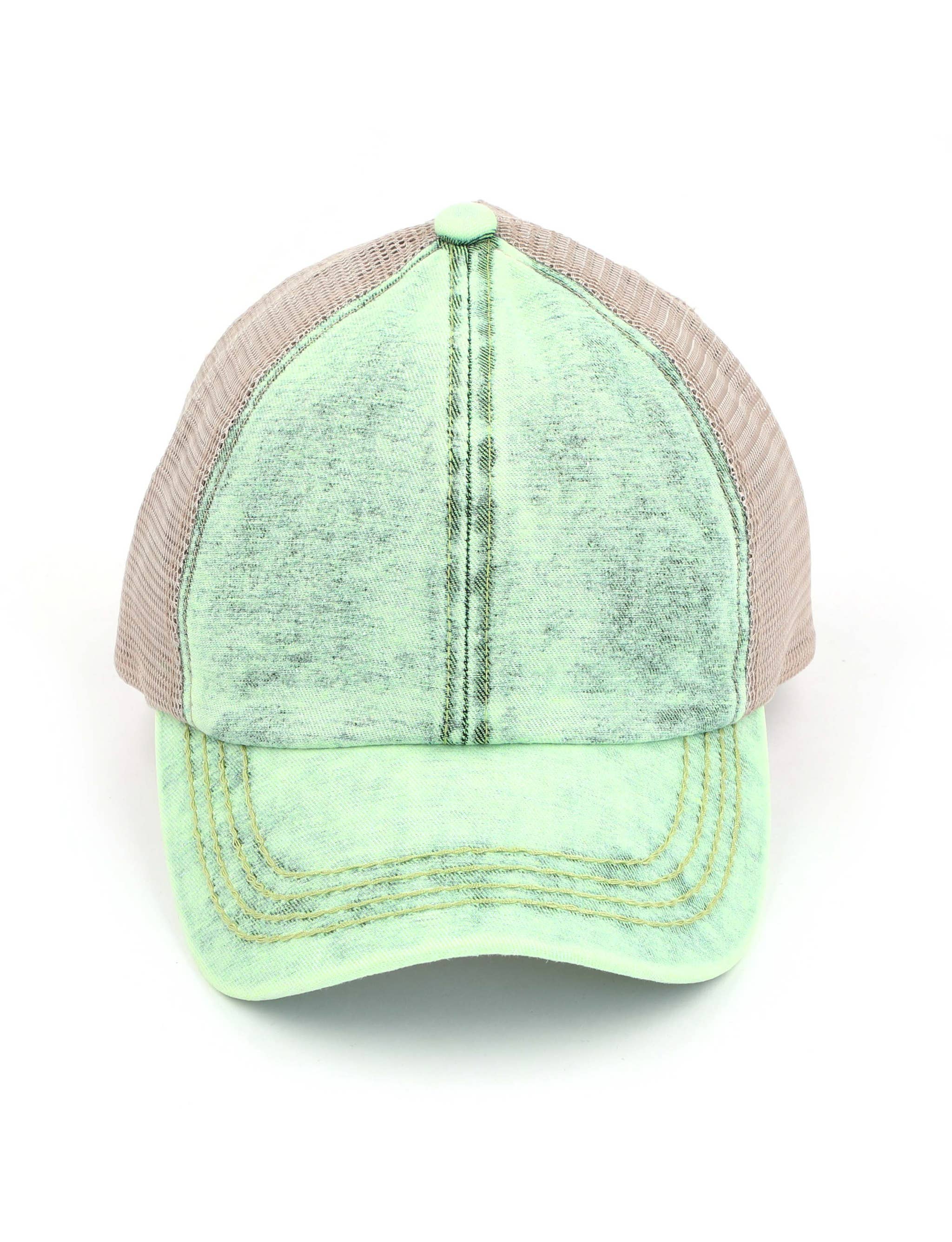 Truly Contagious - Wholesale Ponytail Cap - Women's - CC Washed Denim Criss Cross Cap ( BT-1009 )4