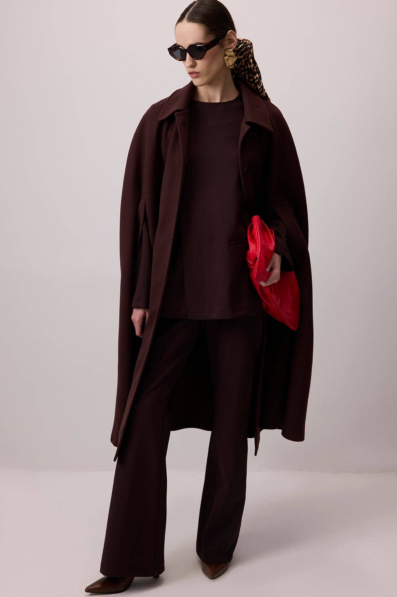 Kahverengi CREPE TUNIC WITH POCKETS for wholesale on Faire1