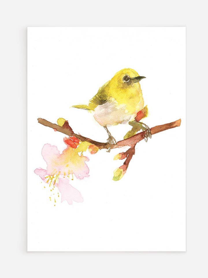 Yellow Warbler - Faltbare Grußkarte für den Großhandel von Ping He Art