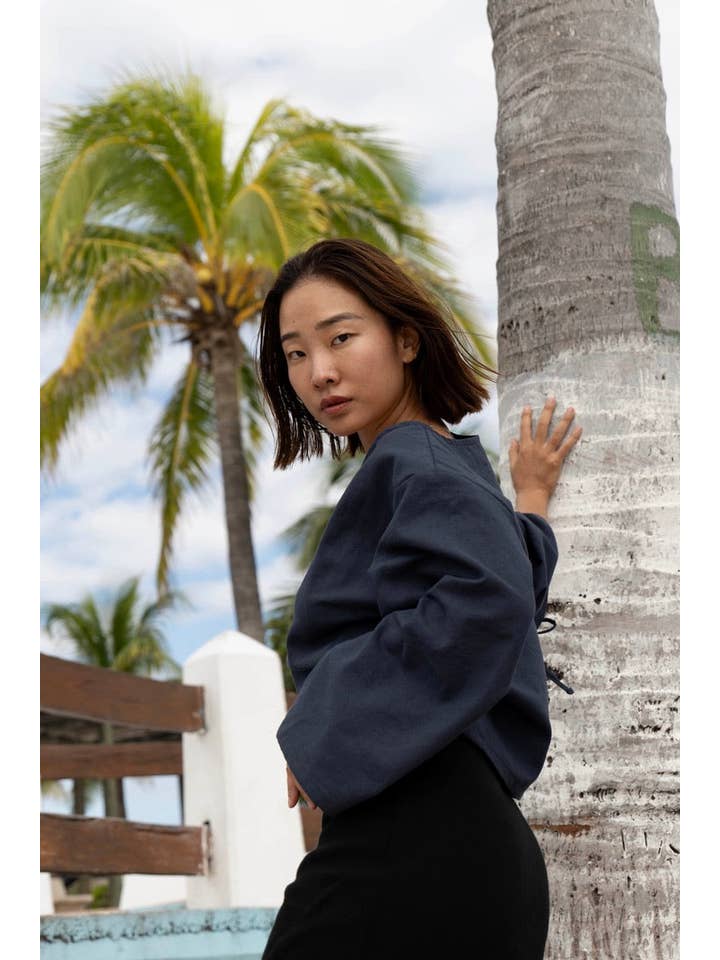 MAS Montreal - Wholesale Blouse - Women's - MONACO BLOUSE INDIGO2