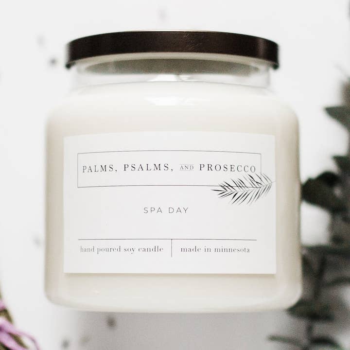 Spa Day Soja-Kerze für den Großhandel von Palms, Psalms, & Prosecco