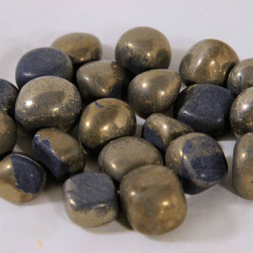 Tumbled Pyrite, Small (19mm-25mm)- Sold By the Pound for wholesale by Cold River Mining