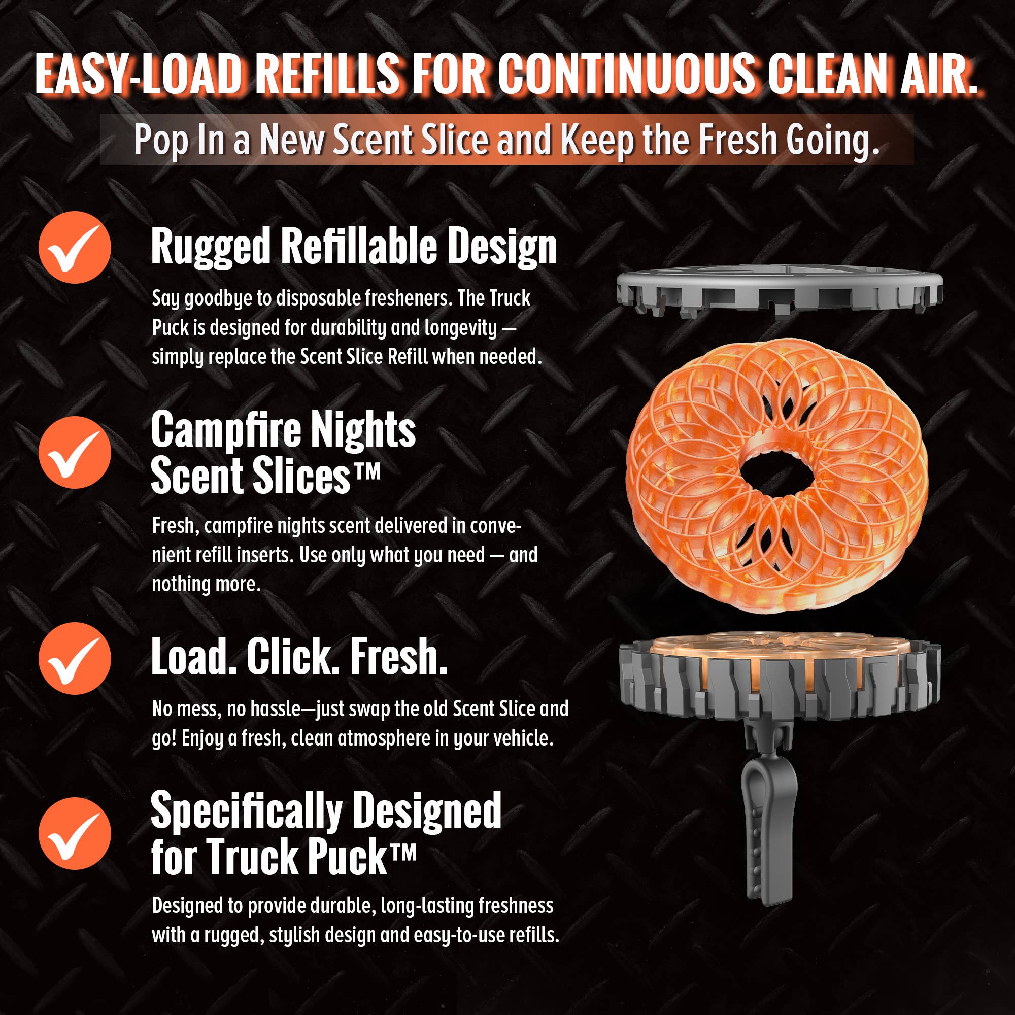 Belle Aroma® - Wholesale Car Freshener - Unisex - Truck Puck® Campfire Nights Refill (6-Pack)5