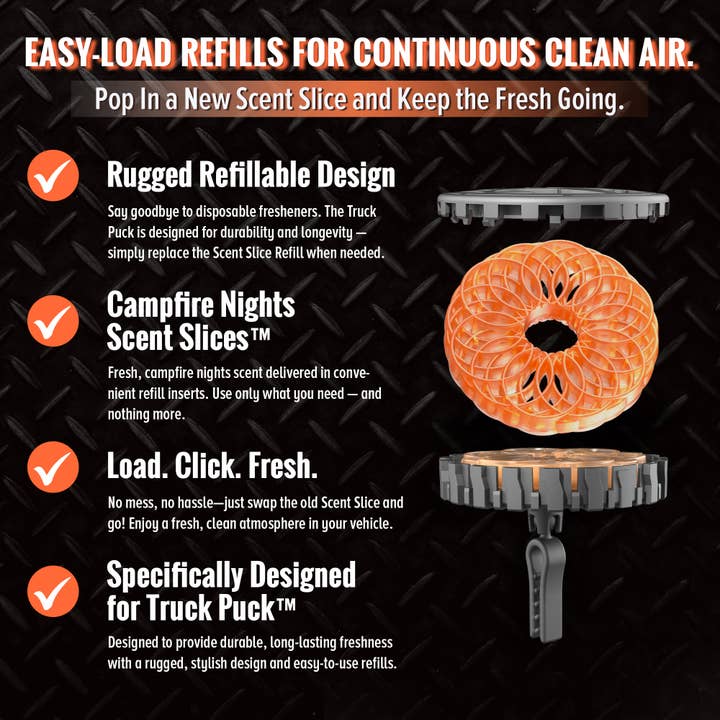 Belle Aroma® - Wholesale Car Freshener - Unisex - Truck Puck® Campfire Nights Refill (6-Pack)5
