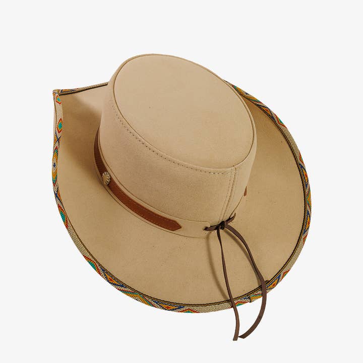 Latte Suede Western Leather Cowboy Hat - Style Charro for wholesale on Faire1