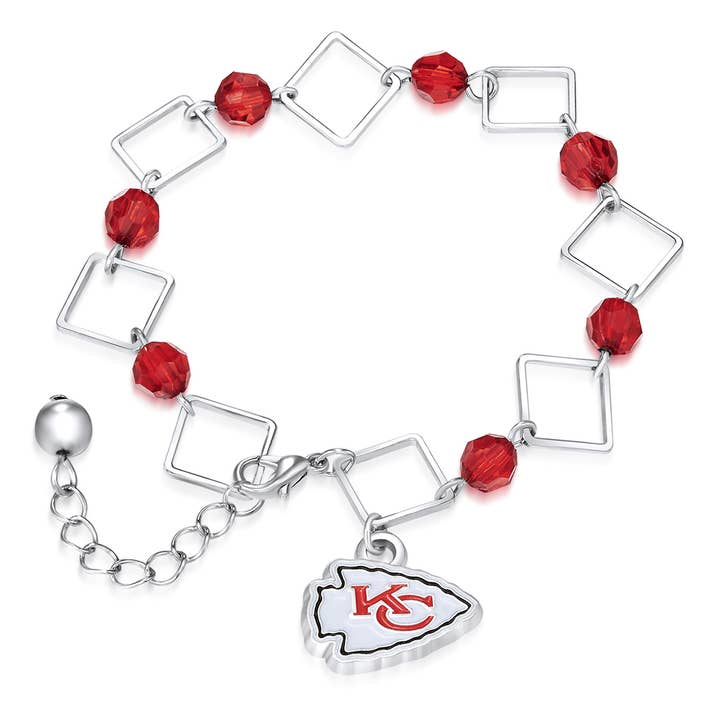NFL Kansas City Chiefs Box Link Bracelet for wholesale by Simran International