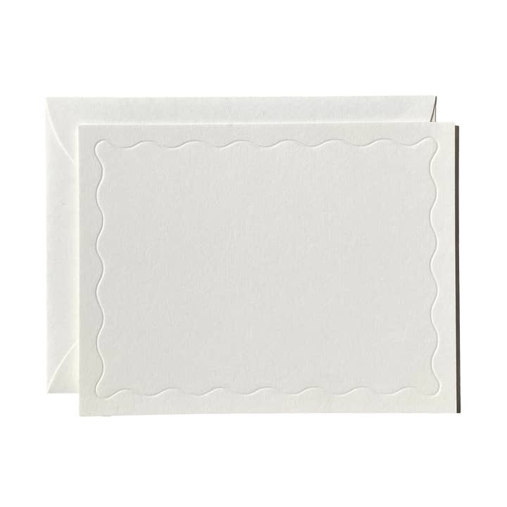 Brevpresset Notekort Nr. 03 Sæt med 10 Bølget Kant Ingen Blæk for engroshandel hos Jaymes Paper