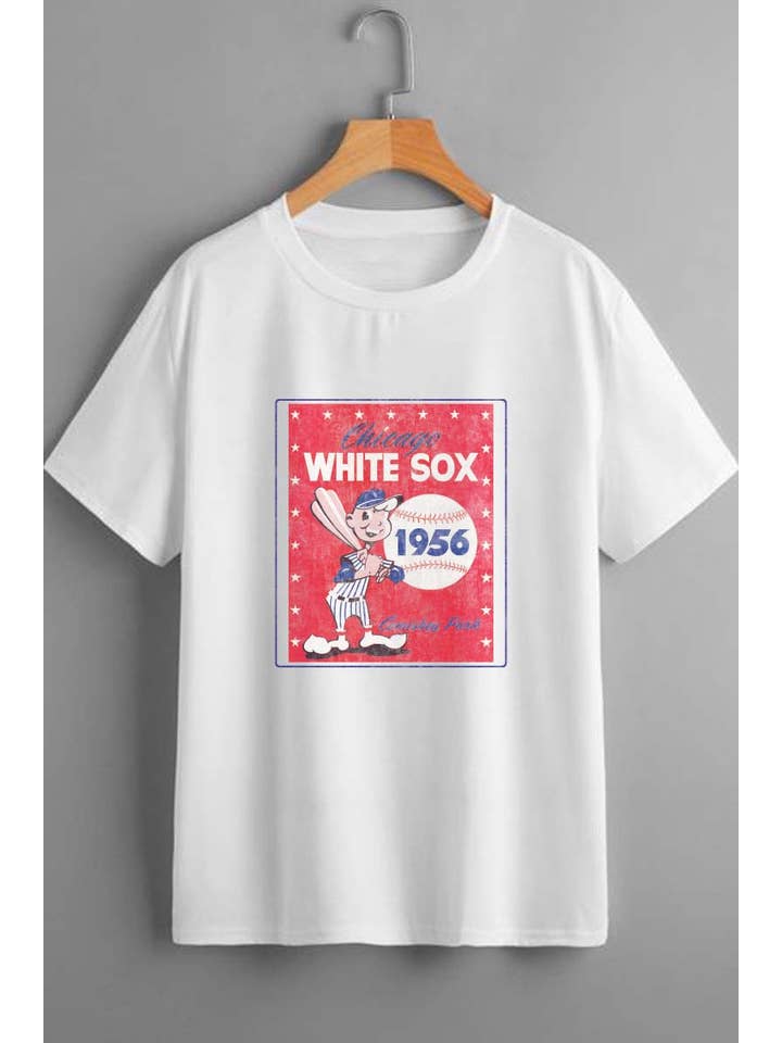 HARANG - Wholesale Screen Printed T-Shirt - Unisex - M7812 CHICAGO WHITE SOX 1956 graphic tee