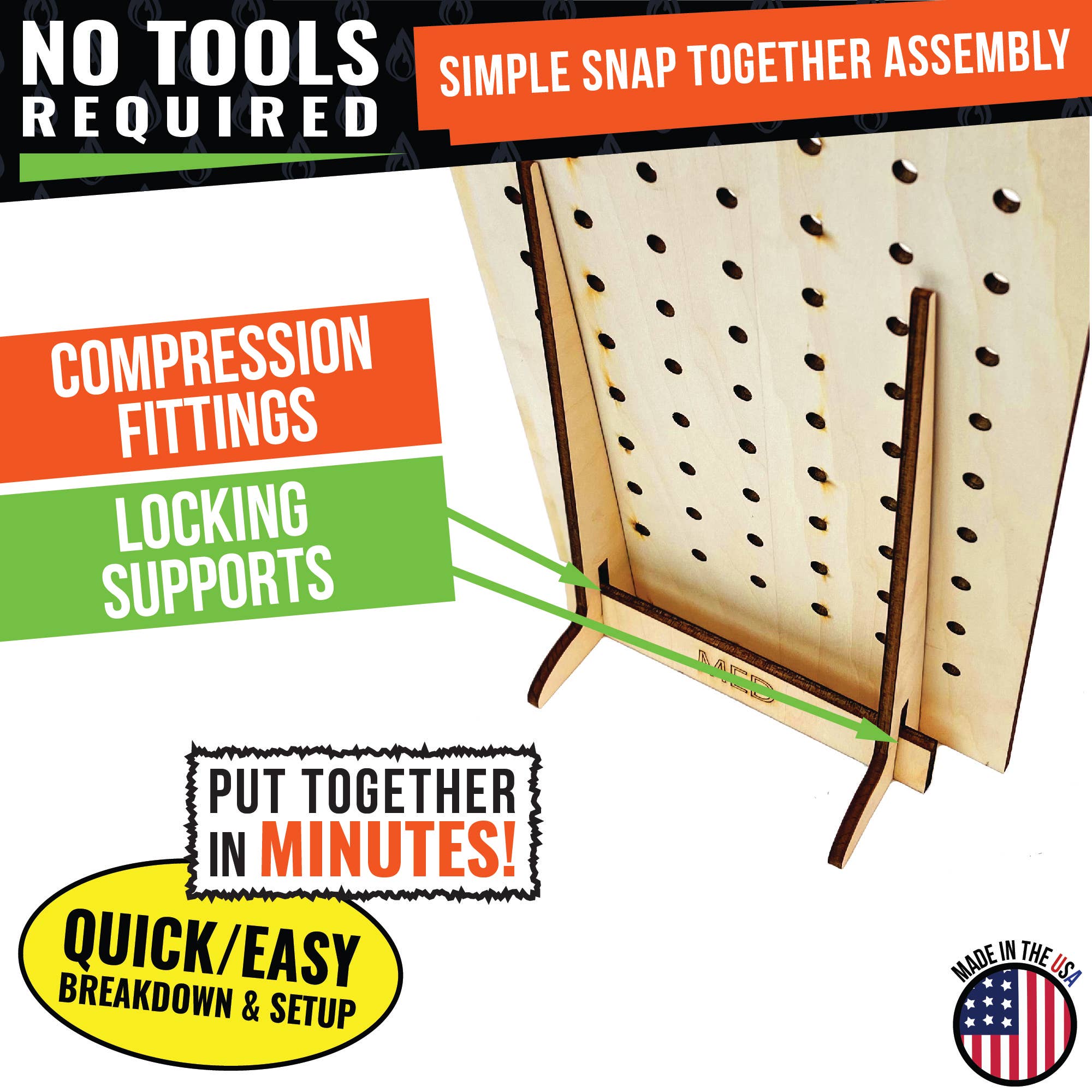 Torched Displays – wholesale Retailer display stand/case – Pegboard Display - Various Sizes and Colors24